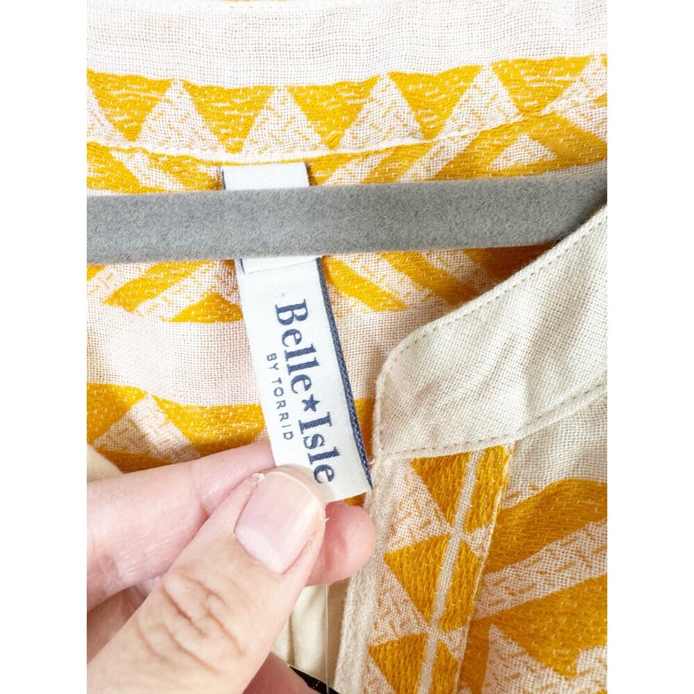 Torrid Belle Isle Bell Sleeve Mini Dress White Yellow Stripe NEW Size 3 3X Boho - Picture 3 of 16